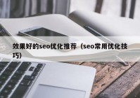 效果好的seo优化推荐（seo常用优化技巧）