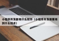 小程序开发都用什么软件（小程序开发需要用到什么技术）