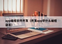 app编程软件开发（开发app学什么编程语言）