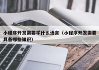 小程序开发需要学什么语言（小程序开发需要具备哪些知识）