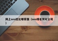 网上seo优化哪家强（seo排名优化公司）