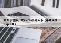 泰州小程序开发ovcm华网天下（泰州网络app下载）